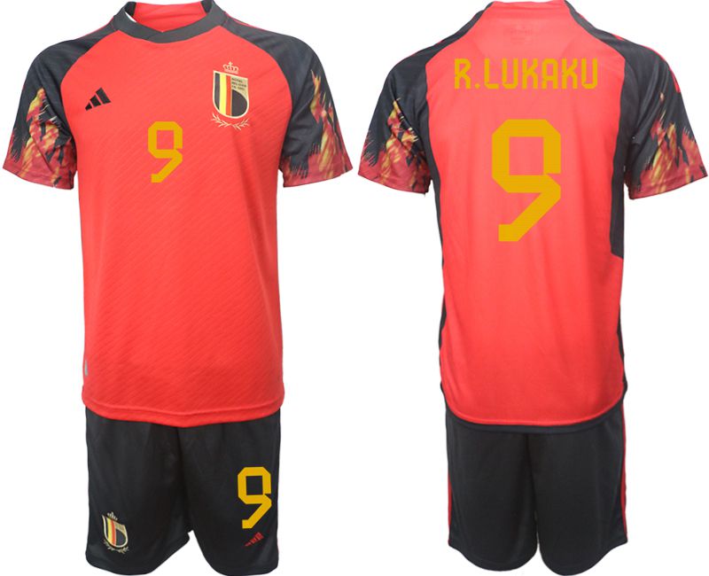 Men 2022 World Cup National Team Belgium home red 9 Soccer Jerseys